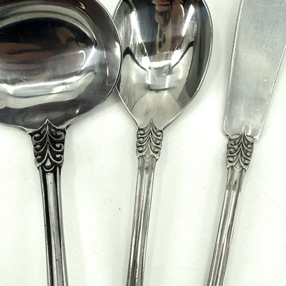 3 Table/Serving Utensils VTG VOISIN FLORAL CONTINENTAL Ladle Butter Knife Spoon